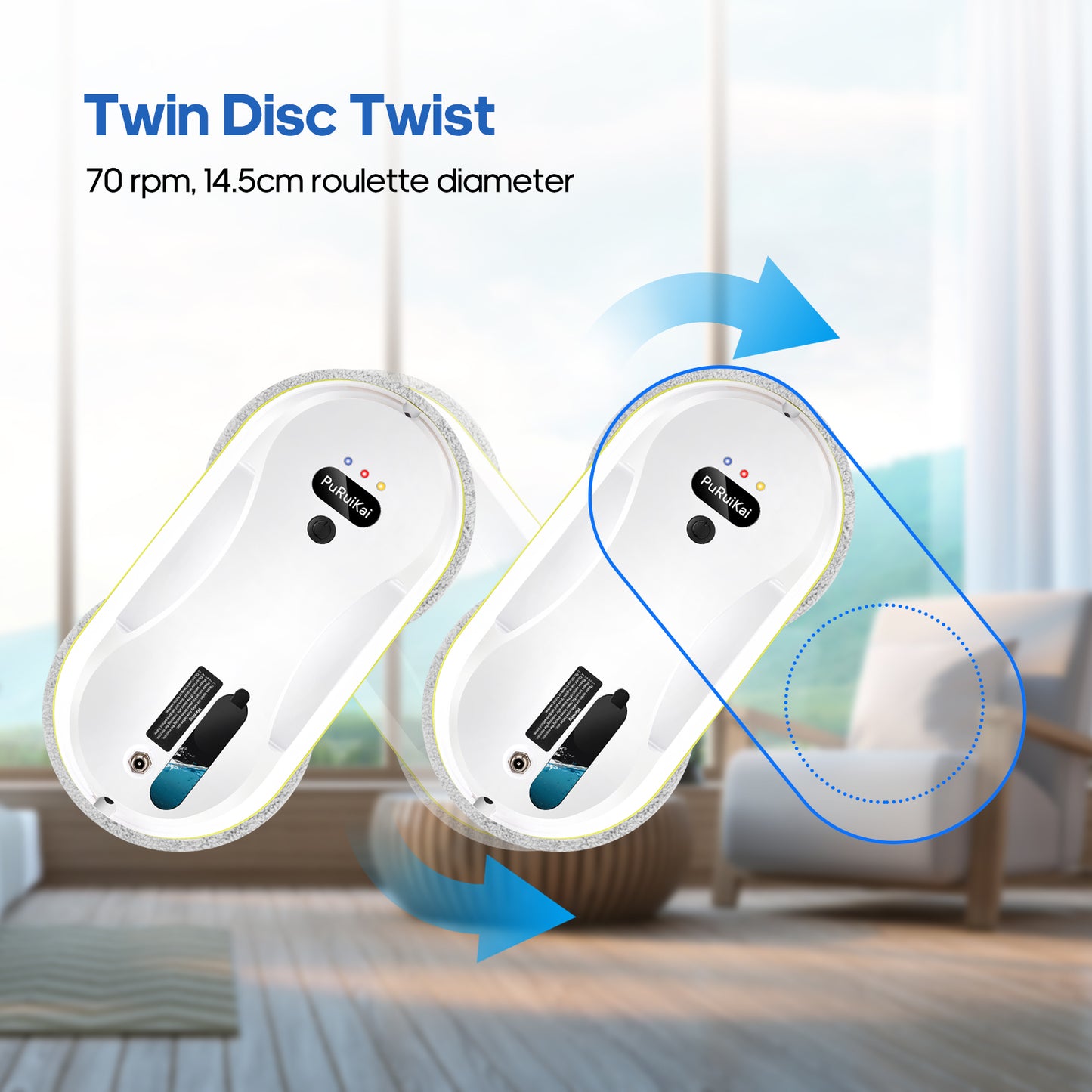 Ready Stock Smart Window Glass Cleaning Robot with Auto Water Spray Function Comes with 10 pcs Mopping Cloth